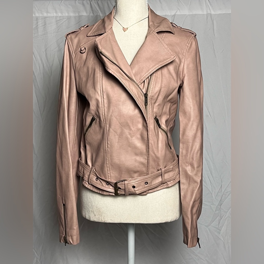 Sans Souci Pink Faux Leather Jacket